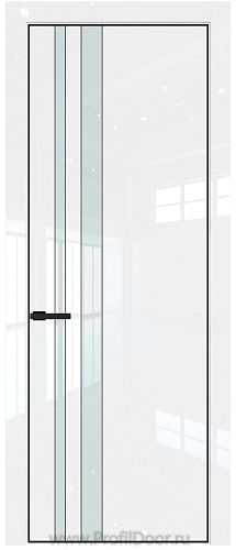 Дверь Profil Doors 20LE цвет Белый люкс кромка Черный матовый RAL9005 стекло Lacobel Белый лак