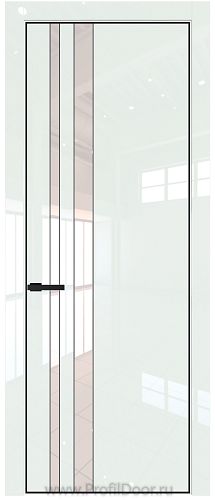 Дверь Profil Doors 20LE цвет ДаркВайт Люкс кромка Черный матовый RAL9005 стекло Lacobel Белый лак