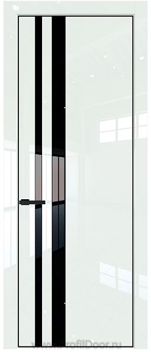 Дверь Profil Doors 20LE цвет ДаркВайт Люкс кромка Черный матовый RAL9005 стекло Lacobel Черный лак