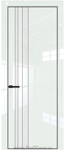 Дверь Profil Doors 20LE цвет ДаркВайт Люкс кромка Черный матовый RAL9005 стекло Lacobel лак Классик