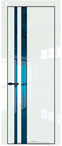 Дверь Profil Doors 20LE цвет ДаркВайт Люкс кромка Черный матовый RAL9005 стекло Зеркало Blue