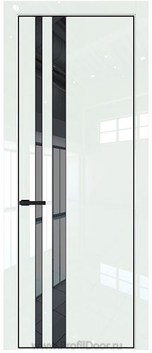 Дверь Profil Doors 20LE цвет ДаркВайт Люкс кромка Черный матовый RAL9005 стекло Зеркало Grey