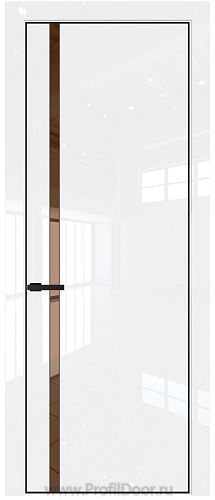 Дверь Profil Doors 21LE цвет Белый люкс кромка Черный матовый RAL9005 стекло Зеркало Bronza