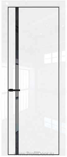 Дверь Profil Doors 21LE цвет Белый люкс кромка Черный матовый RAL9005 стекло Зеркало Grey