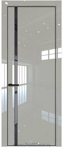 Дверь Profil Doors 21LE цвет Галька люкс кромка Черный матовый RAL9005 стекло Зеркало Grey