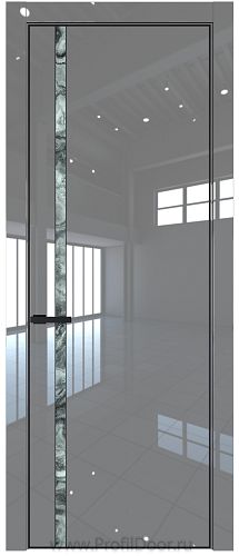Дверь Profil Doors 21LE цвет Грей Люкс кромка Черный матовый RAL9005 стекло Атриум серебро