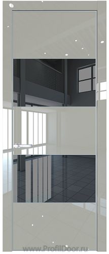 Дверь Profil Doors 22LE цвет Галька люкс кромка Серебро стекло Зеркало Grey