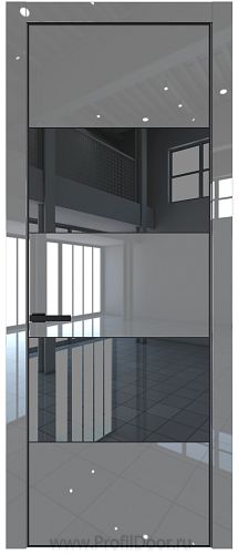 Дверь Profil Doors 22LE цвет Грей Люкс кромка Черный матовый RAL9005 стекло Зеркало Grey