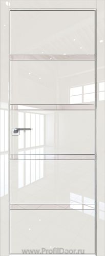 Дверь Profil Doors 23LE цвет Магнолия люкс кромка Матовый Алюминий с 4-х сторон стекло Lacobel Перламутровый лак