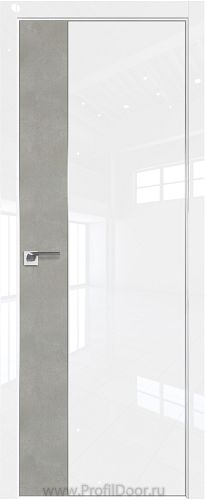Дверь Profil Doors 100LK цвет Белый люкс кромка Матовый Алюминий с 4-х сторон вставка Бетон Платина