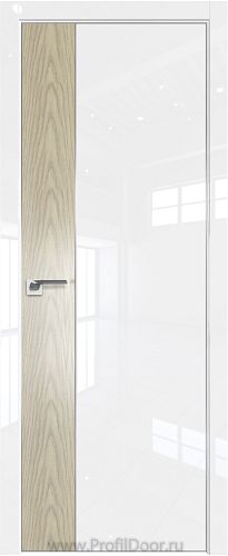 Дверь Profil Doors 100LK цвет Белый люкс кромка Матовый Алюминий с 4-х сторон вставка Дуб SKY Крем