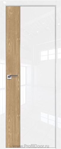Дверь Profil Doors 100LK цвет Белый люкс кромка Матовый Алюминий с 4-х сторон вставка Каштан Натуральный