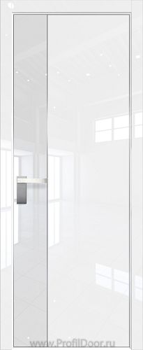 Дверь Profil Doors 100LK цвет Белый люкс кромка Матовый Алюминий с 4-х сторон стекло Lacobel лак Классик
