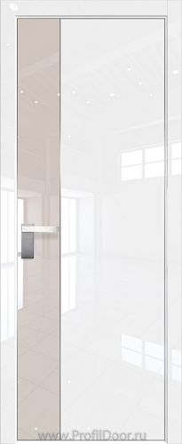Дверь Profil Doors 100LK цвет Белый люкс кромка Матовый Алюминий с 4-х сторон стекло Lacobel Перламутровый лак