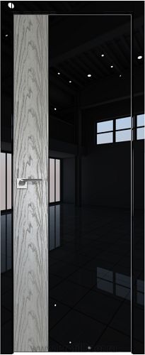 Дверь Profil Doors 100LK цвет Черный люкс кромка Матовый Алюминий с 4-х сторон вставка Дуб SKY Denim
