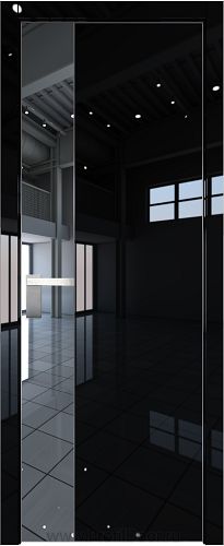 Дверь Profil Doors 100LK цвет Черный люкс кромка Матовый Алюминий с 4-х сторон стекло Зеркало