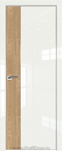 Дверь Profil Doors 100LK цвет ДаркВайт Люкс кромка Матовый Алюминий с 4-х сторон вставка Каштан Натуральный