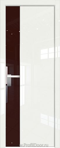Дверь Profil Doors 100LK цвет ДаркВайт Люкс кромка Матовый Алюминий с 4-х сторон стекло Lacobel Коричневый лак