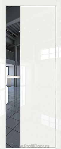 Дверь Profil Doors 100LK цвет ДаркВайт Люкс кромка Матовый Алюминий с 4-х сторон стекло Зеркало
