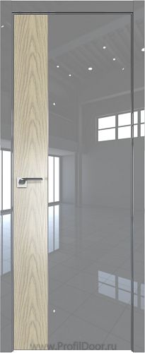 Дверь Profil Doors 100LK цвет Грей Люкс кромка Матовый Алюминий с 4-х сторон вставка Дуб SKY Крем