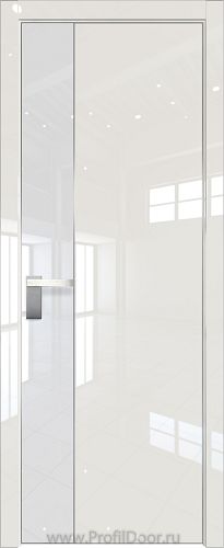 Дверь Profil Doors 100LK цвет Магнолия люкс кромка Матовый Алюминий с 4-х сторон стекло Lacobel лак Классик