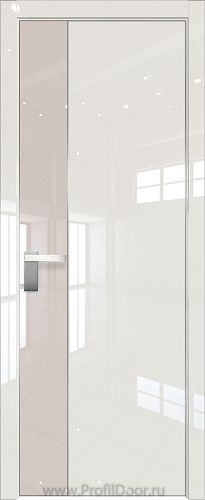 Дверь Profil Doors 100LK цвет Магнолия люкс кромка Матовый Алюминий с 4-х сторон стекло Lacobel Перламутровый лак