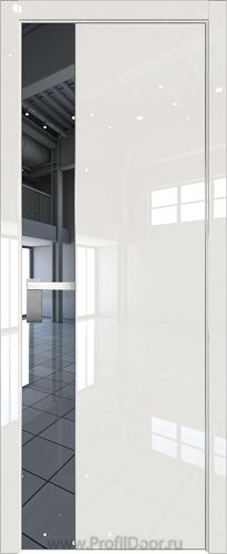 Дверь Profil Doors 100LK цвет Магнолия люкс кромка Матовый Алюминий с 4-х сторон стекло Зеркало