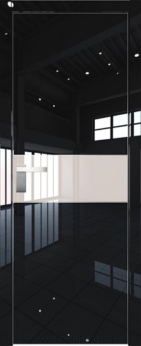 Дверь Profil Doors 104LK цвет Черный люкс кромка Матовый Алюминий с 4-х сторон стекло Lacobel Перламутровый лак