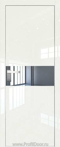 Дверь Profil Doors 104LK цвет ДаркВайт Люкс кромка Матовый Алюминий с 4-х сторон стекло Зеркало