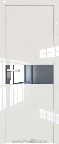 Дверь Profil Doors 104LK цвет Магнолия люкс кромка Матовый Алюминий с 4-х сторон стекло Зеркало