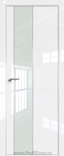 Дверь Profil Doors 105LK цвет Белый люкс кромка Матовый Алюминий с 4-х сторон стекло Lacobel Белый лак