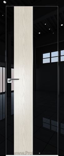 Дверь Profil Doors 105LK цвет Черный люкс кромка Матовый Алюминий с 4-х сторон вставка Дуб SKY Белёный