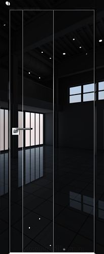 Дверь Profil Doors 105LK цвет Черный люкс кромка Матовый Алюминий с 4-х сторон стекло Lacobel Черный лак
