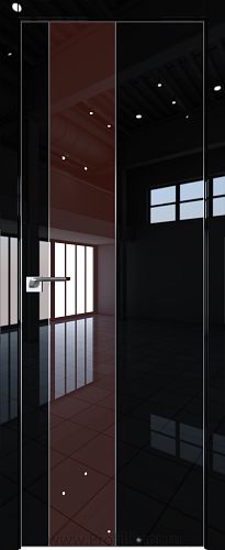 Дверь Profil Doors 105LK цвет Черный люкс кромка Матовый Алюминий с 4-х сторон стекло Lacobel Коричневый лак