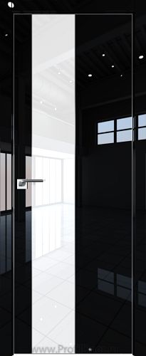 Дверь Profil Doors 105LK цвет Черный люкс кромка Матовый Алюминий с 4-х сторон стекло Lacobel лак Классик