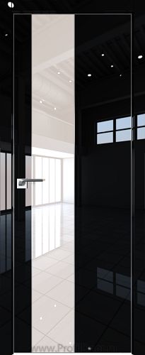 Дверь Profil Doors 105LK цвет Черный люкс кромка Матовый Алюминий с 4-х сторон стекло Lacobel Перламутровый лак