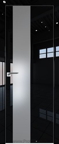 Дверь Profil Doors 105LK цвет Черный люкс кромка Матовый Алюминий с 4-х сторон стекло Lacobel Серебро Матлак