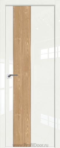 Дверь Profil Doors 105LK цвет ДаркВайт Люкс кромка Матовый Алюминий с 4-х сторон вставка Каштан Натуральный