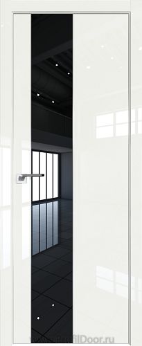 Дверь Profil Doors 105LK цвет ДаркВайт Люкс кромка Матовый Алюминий с 4-х сторон стекло Lacobel Черный лак