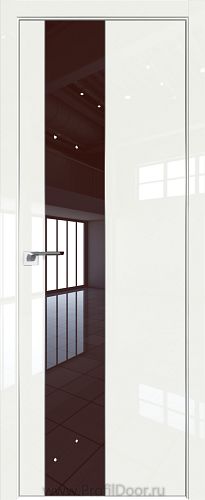 Дверь Profil Doors 105LK цвет ДаркВайт Люкс кромка Матовый Алюминий с 4-х сторон стекло Lacobel Коричневый лак