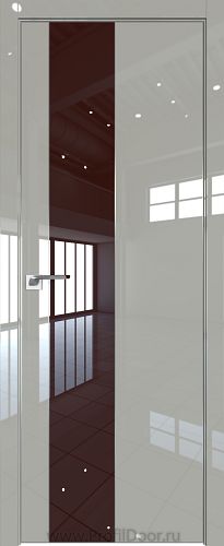 Дверь Profil Doors 105LK цвет Галька люкс кромка Матовый Алюминий с 4-х сторон стекло Lacobel Коричневый лак