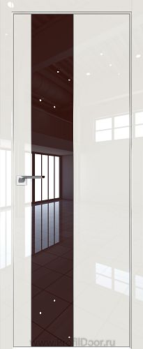Дверь Profil Doors 105LK цвет Магнолия люкс кромка Матовый Алюминий с 4-х сторон стекло Lacobel Коричневый лак
