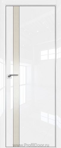Дверь Profil Doors 106LK цвет Белый люкс кромка Матовый Алюминий с 4-х сторон вставка Дуб SKY Белёный