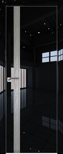 Дверь Profil Doors 106LK цвет Черный люкс кромка Матовый Алюминий с 4-х сторон вставка Дуб SKY Denim