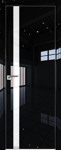Дверь Profil Doors 106LK цвет Черный люкс кромка Матовый Алюминий с 4-х сторон стекло Lacobel лак Классик