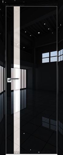 Дверь Profil Doors 106LK цвет Черный люкс кромка Матовый Алюминий с 4-х сторон стекло Lacobel Перламутровый лак