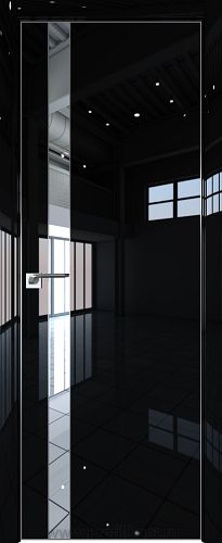 Дверь Profil Doors 106LK цвет Черный люкс кромка Матовый Алюминий с 4-х сторон стекло Зеркало