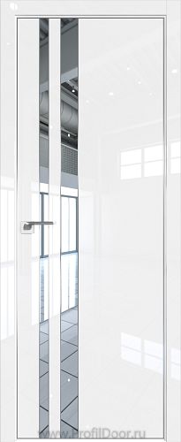 Дверь Profil Doors 116LK цвет Белый люкс кромка Матовый Алюминий с 4-х сторон стекло Зеркало
