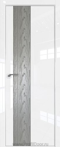 Дверь Profil Doors 5LK цвет Белый люкс кромка Матовый Алюминий с 4-х сторон вставка Дуб SKY Denim