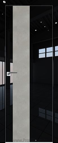 Дверь Profil Doors 5LK цвет Черный люкс кромка Матовый Алюминий с 4-х сторон вставка Бетон Платина